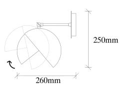 Aplique de pared negra y dorada de metal ROMY - Diseño elegante esférico