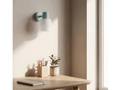 Aplique de Pared Orientable Metal y Cristal Zion Verde Celadón