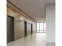 Aplique de pared OXY estilo clásico y atemporal - D. 20 cm x Alt. 32 cm - esfera transparente ø20 - interior -E27 40W - IP40 - acero - blanco y negro