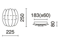 Aplique de pared PETAL estilo moderno - Alt. 25 cm - LED SMD 20W - 2059lm - 3K - IP20 - acero y negro