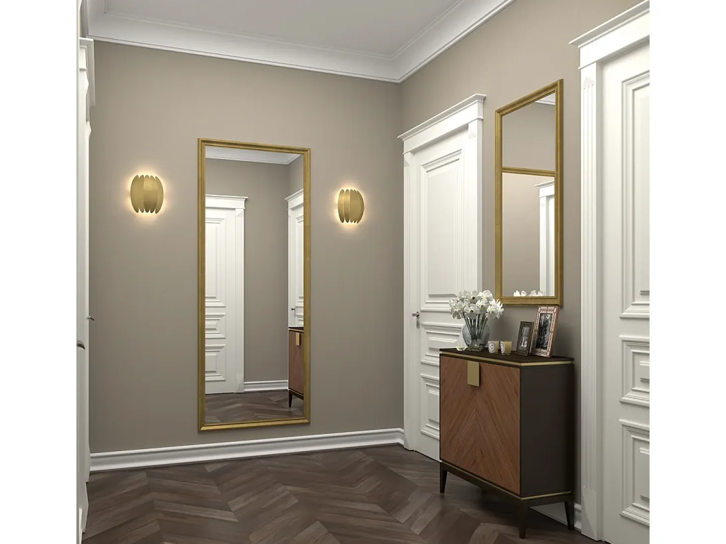 Aplique de pared PETAL estilo moderno - Alt. 25 cm - LED SMD 20W - 2059lm - 3K - IP20 - acero y oro mate
