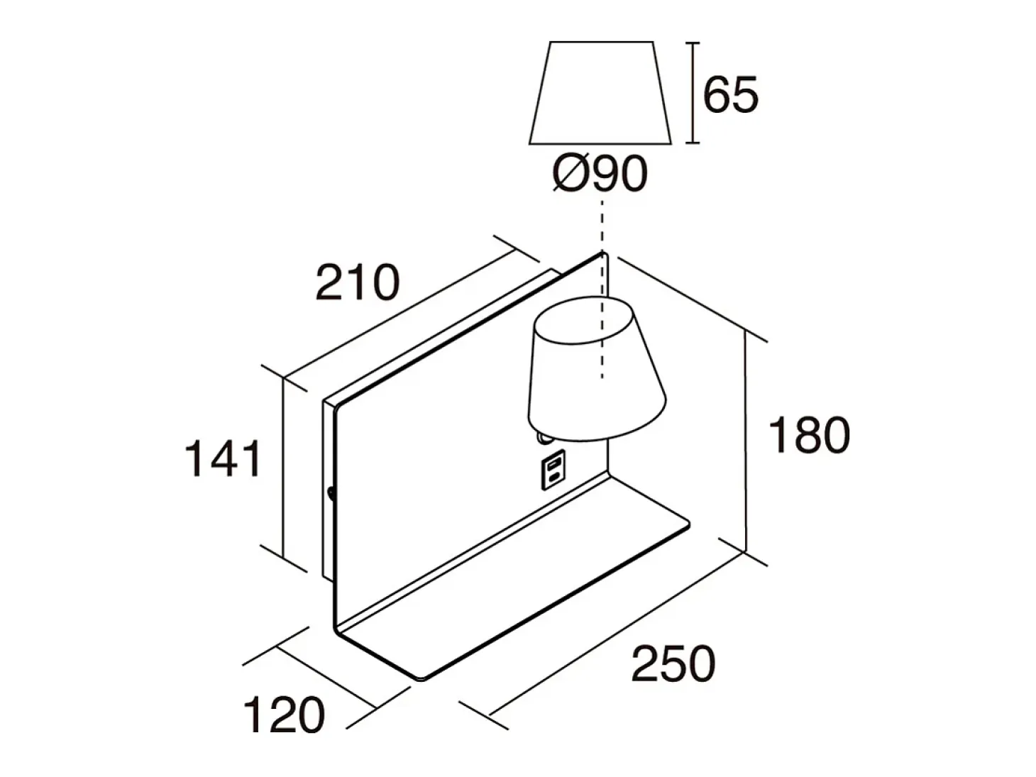 Aplique de pared SERENE estilo moderno - LED SMD 6W - 732lm Y 3K - IP20 - 350º - on&off y USB - LEFT -acero y blanco