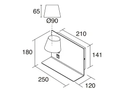Aplique de pared SERENE estilo moderno - LED SMD 6W - 732lm Y 3K - IP20 - 350º - on&off y USB - RIGHT-acero y blanco