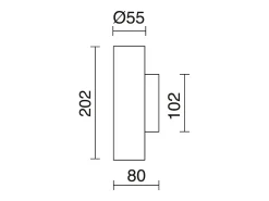 Aplique de pared TANIA estilo moderno - Alt. 20,2 cm - 2X GU10 50W- up&down - acero y negro - IP20
