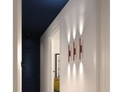 Aplique de pared TANIA estilo moderno - Alt. 40,8 cm - 2x LED SMD 4W - 400lm y 3K- up&down - acero y negro - IP40