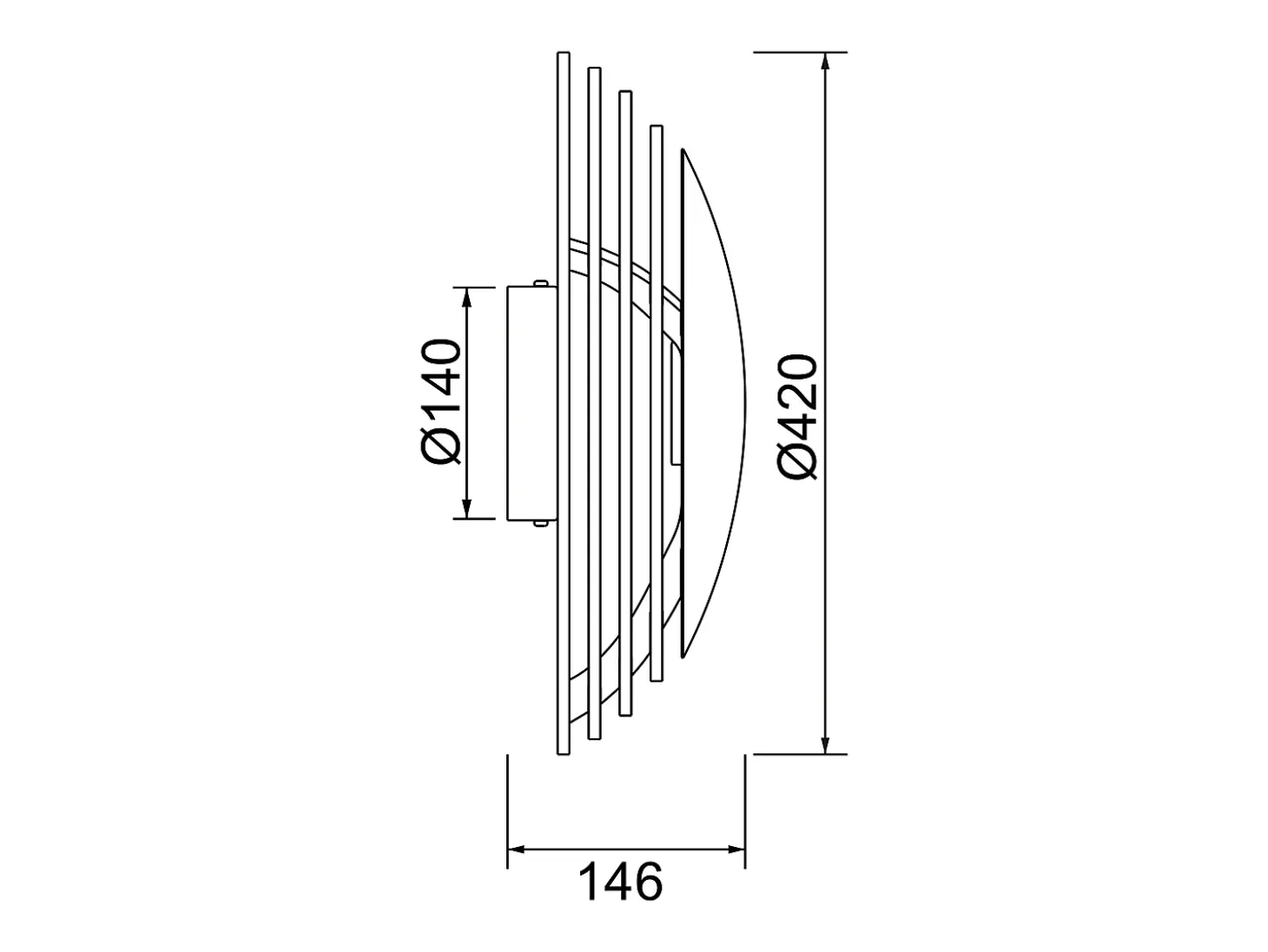 Aplique de pared TEC estilo escandinavo y moderno en madera - D. ø42 cm - GX53 LED T2 - 10W - 1200lm - 3000k - IP20