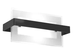 Aplique de pared Toplight Cross de 1 luz con casquillo E27, estructura en blanco y negro, diseño moderno 29x12x15cm