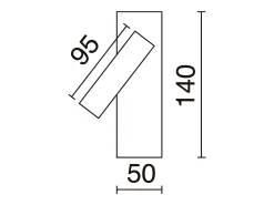Aplique de pared TOSACANA de estilo moderno y versátil - Alt. 14 cm - LED SMD 3W - 200lm y 3k - 90º y 180º - on&off - IP20 - acero y níquel satinado
