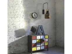 Aplique de pared TOSCA de estilo moderno - D. 20,4 cm x Alt. 52,8 cm - E27 60W - IP20 - interior - acero y aluminio - negro y oro