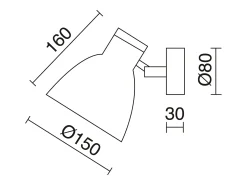 Aplique de pared VALAN estilo clásico y moderno - D. ø15 cm - E27 60W - 350º - IP20 - acero y madera - blanco
