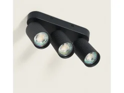 Aplique de Techo Aluminio Aritz 3 Foco Negro
