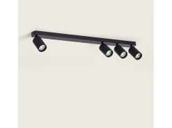 Aplique de Techo Aluminio Breixo 4 Focos Negro