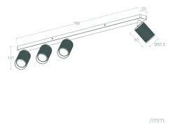 Aplique de Techo Aluminio Breixo 4 Focos Dorado