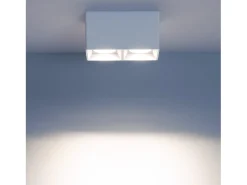 Aplique de Techo Cuadrado Doble Blanco con Bombilla GU10 Space 6000K Blanco Frío