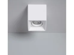 Aplique de Techo Cuadrado Blanco con Bombilla GU10 Space 2700K Blanco Cálido