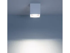 Aplique de Techo Cuadrado Blanco con Bombilla GU10 Space 6000K Blanco Frío