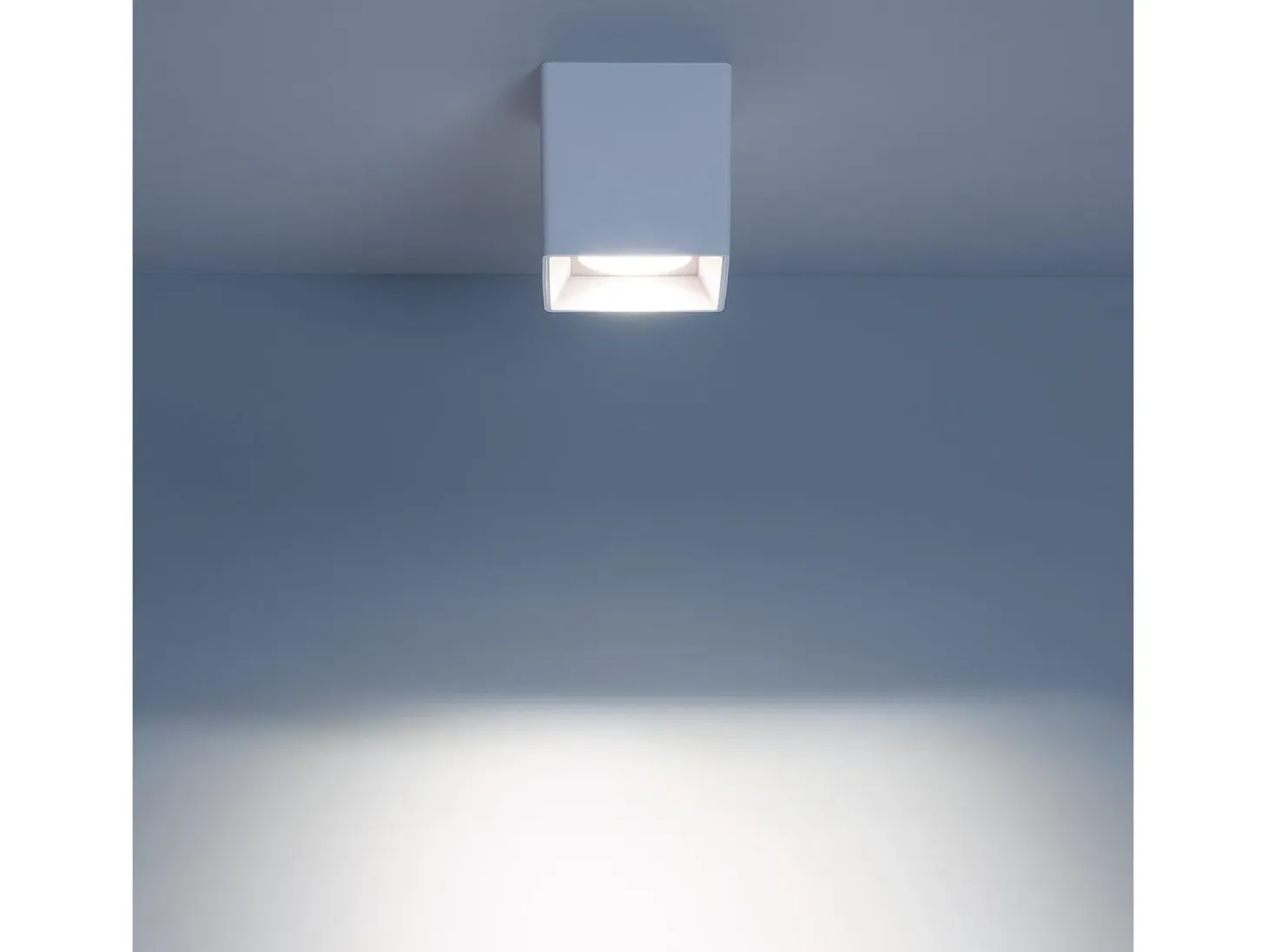 Aplique de Techo Cuadrado Blanco con Bombilla GU10 Space 6000K Blanco Frío
