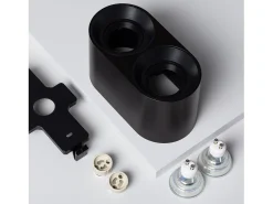 Aplique de Techo Doble Negro con Bombilla GU10 Space 2700K Blanco Cálido