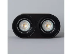 Aplique de Techo Doble Negro con Bombilla GU10 Space 2700K Blanco Cálido
