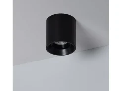 Aplique de Techo Negro con Bombilla GU10 Space 6000K Blanco Frío