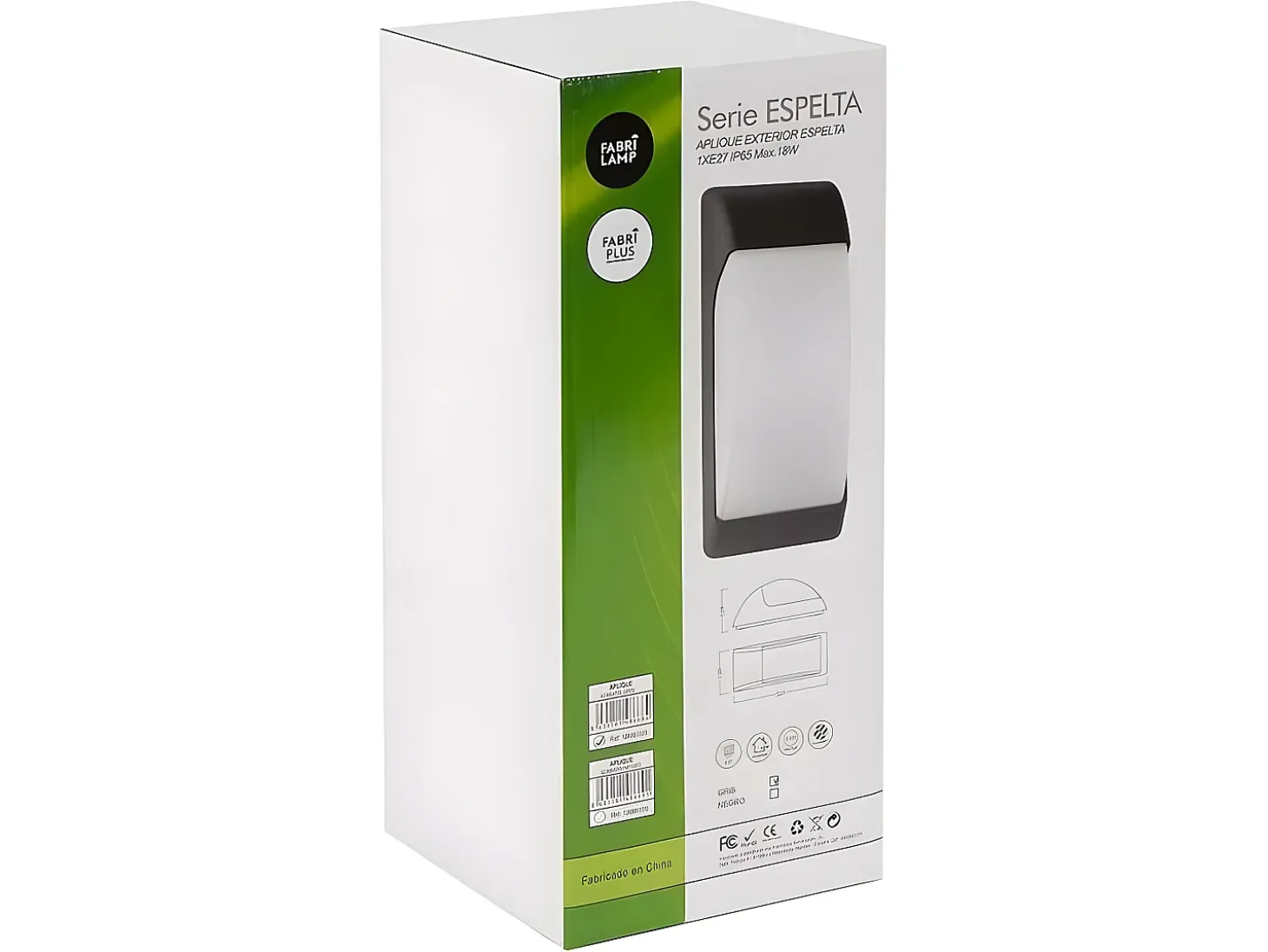 Aplique Exterior Modelo Espelta Acabado Gris