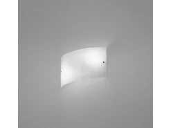 Aplique grande Michela 35x10cm blanco brillo 2XE14, cristal curvado y base cromada, IP20, máx 2x28W, aplique elegante