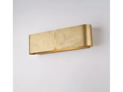 Aplique Hug con difusor cortado a láser en hierro lacado en blanco con dec. Oro antiguo 2 luces .45 P.10 BL316-AP2-ORO