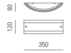 Aplique Lecce de cristal blanco satinado 35x12cm, 1 luz E27 max 42W, IP20, Aplique y estructura de metal con detalles cromados, bombilla no incluida