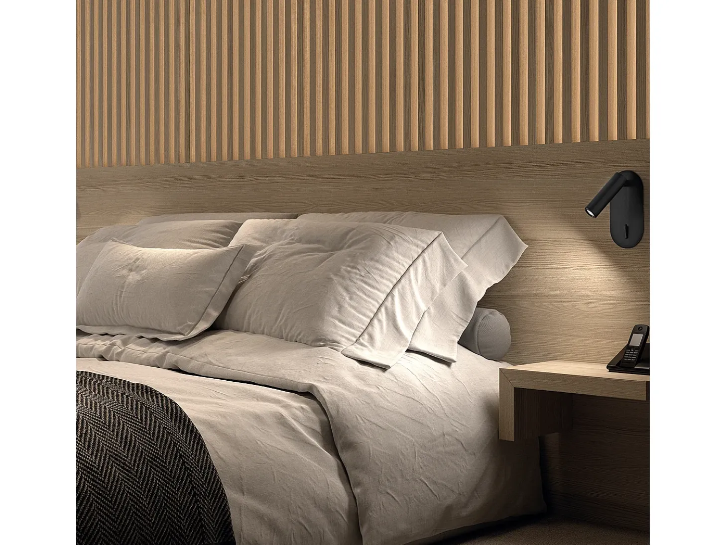 Aplique lector Dirk estilo moderno- Alt. 18 cm- LED SMD 3W- 3.000K- on/off- 90º y 300º grados- IP20- acero - negro y dorado