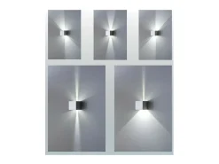 Aplique LED Cubetto IP54 6,5W con aletas orientables Blanco
