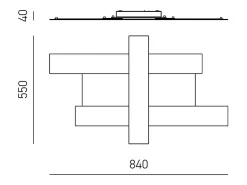 Aplique LED de diseño moderno 40W negro - Estructura geométrica de acero, luz cálida 3000K, 2620lm, ancho 84 cm, IP20