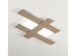 Aplique LED de diseño moderno 40W gris tórtola - Estructura geométrica de acero, luz cálida 3000K, 2620lm, ancho 84 cm, IP20