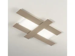 Aplique LED de diseño moderno 50W gris tórtola - Estructura geométrica de acero, luz cálida 3000K, 2620lm, ancho 104 cm, IP20