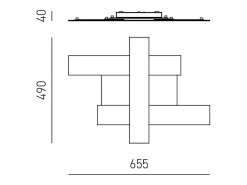 Aplique LED de diseño moderno 30W - Estructura geométrica de acero, luz cálida 3000K, 2620lm, ancho 65,5 cm, IP20