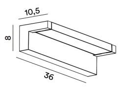 Aplique LED de pared de 36 W, temperatura de color de 3000 K a 4000 K, ángulo de inclinación de 340°, 2900 lm, IP65, 36 cm, antracita - Perenz