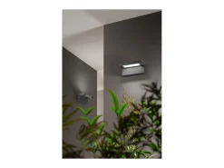 Aplique LED de pared de 36 W, temperatura de color de 3000 K a 4000 K, ángulo de inclinación de 340°, 2900 lm, IP65, 36 cm, antracita - Perenz