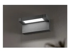 Aplique LED de pared de 36 W, temperatura de color de 3000 K a 4000 K, ángulo de inclinación de 340°, 2900 lm, IP65, 36 cm, antracita - Perenz