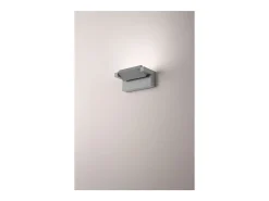 Aplique LED de pared de 20 W, temperatura de color correlacionada de 3000 K a 4000 K, ajustable 340°, 1750 lm, IP65, 20,5 cm, gris claro - Perenz
