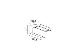 Aplique LED de pared de 20 W, temperatura de color correlacionada de 3000 K a 4000 K, ajustable 340°, 1750 lm, IP65, 20,5 cm, gris claro - Perenz