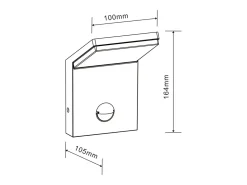 Aplique LED de pared IP54 9W con sensor Blanco 2200K/2700K/3000K con sensor crepuscular y de presencia