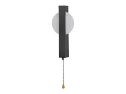 Aplique LED de pared Nettlife con interruptor - Lámpara de pasillo interior negra con interruptor de tirador, blanco cálido 3000 K, 6 W