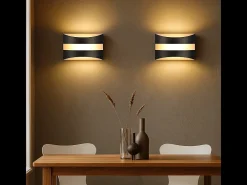 Aplique LED de pared para interior Nettlife - Iluminación de pared negra, iluminación vertical, 5 W, 3000 K, blanco cálido