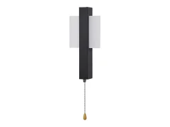 Aplique LED de pared para interiores Nettlife con interruptor - Lámpara de pasillo de diseño moderno, color negro, 3000 K, blanco cálido, 6 W