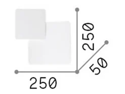 Aplique LED Decorativo Cuadrado Empotrado Blanco, 3000K