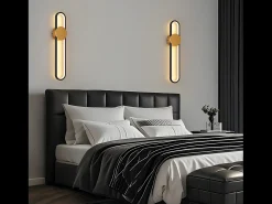 Aplique LED NETTLIFE - 12 W - Lámpara de escalera de 60 cm - Dorado - Diseño moderno - Blanco cálido 3000 K - Iluminación de pared minimalista