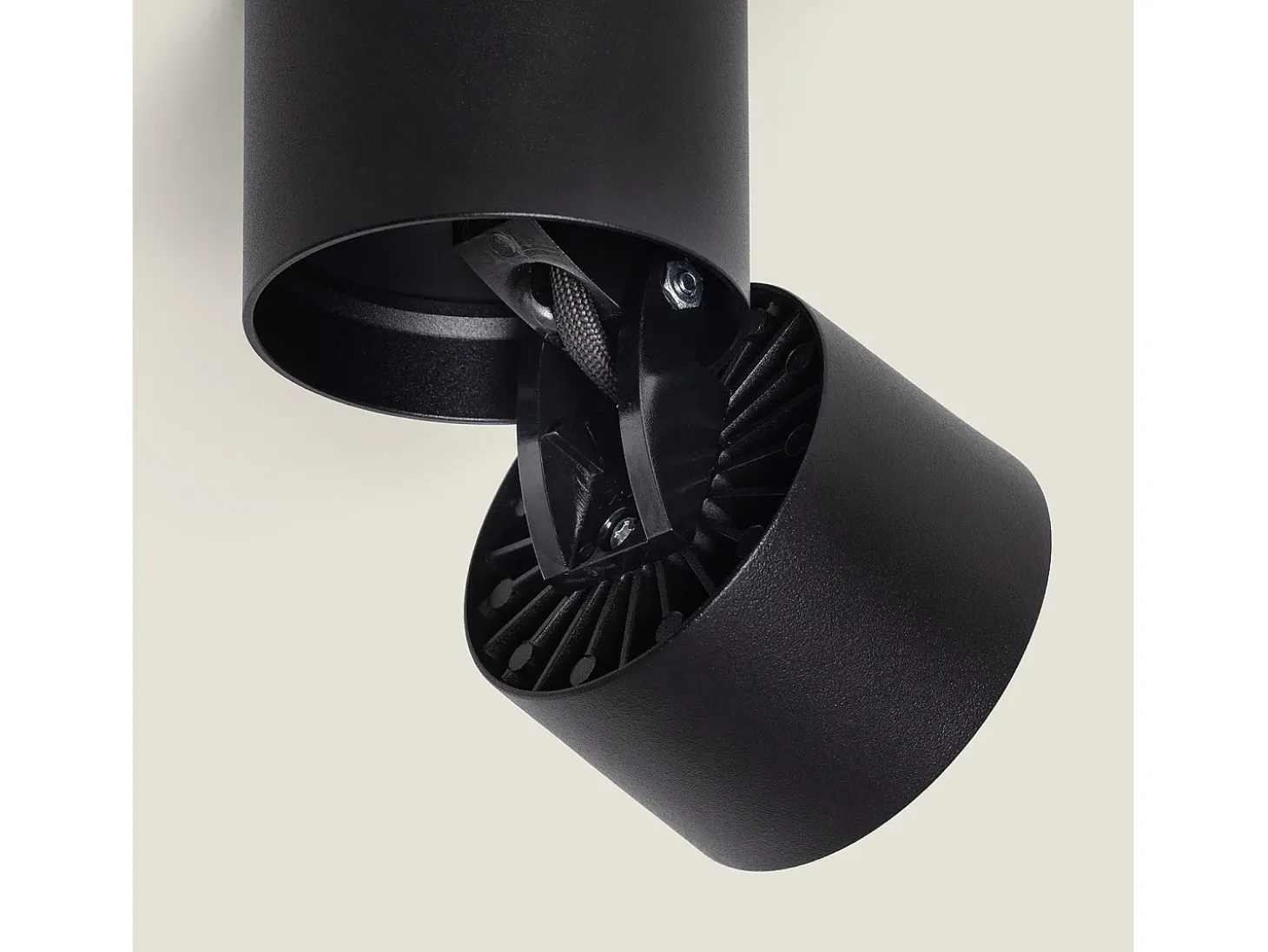 Aplique LED 7W Aluminio Circular Negro New Onuba 2700K Blanco Cálido