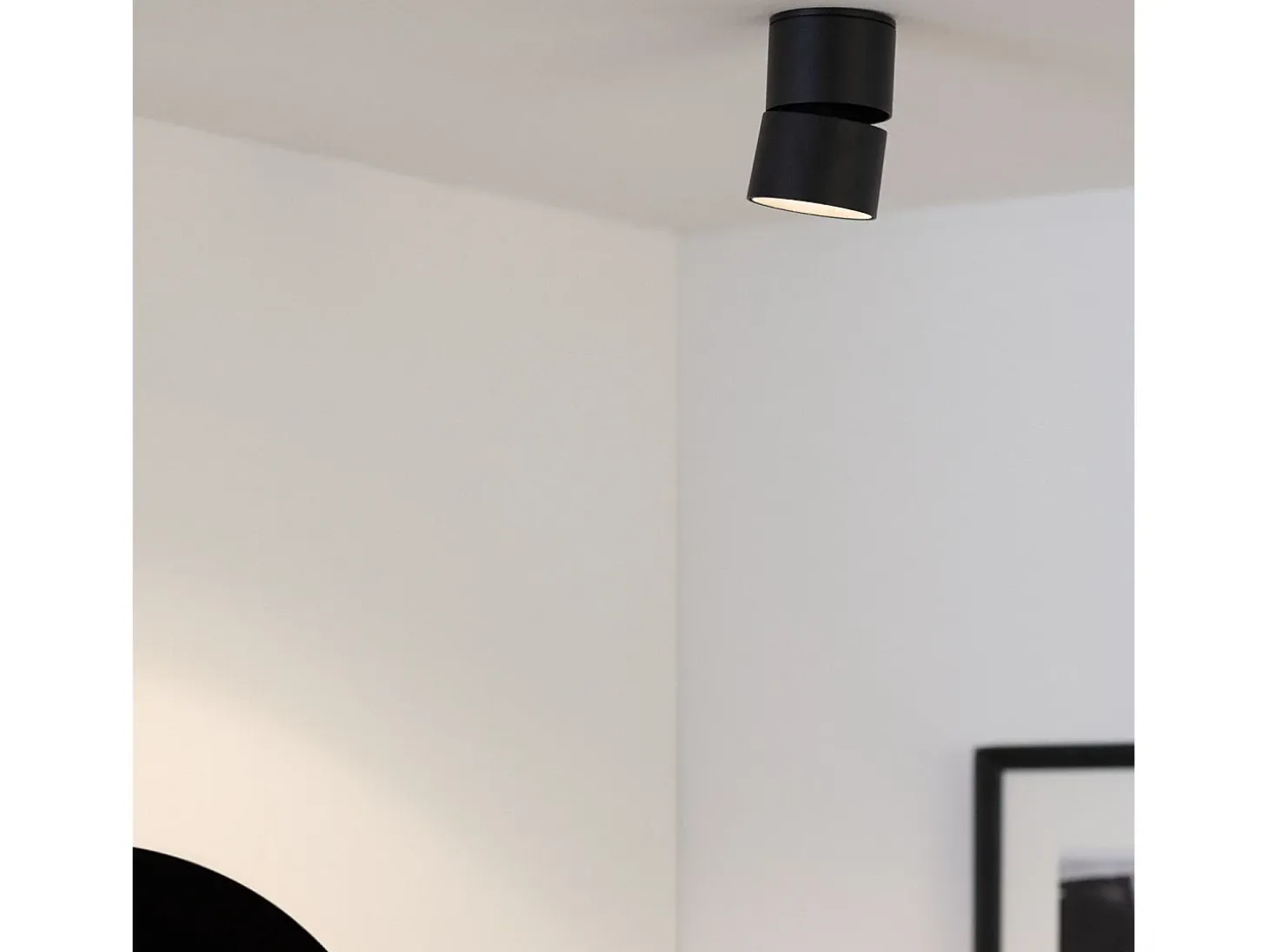 Aplique LED 7W Aluminio Circular Negro New Onuba 2700K Blanco Cálido