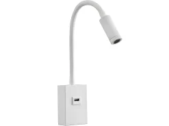 Aplique Led 3w Capote Blanco Usb E Interruptor Articulable Y Orientable