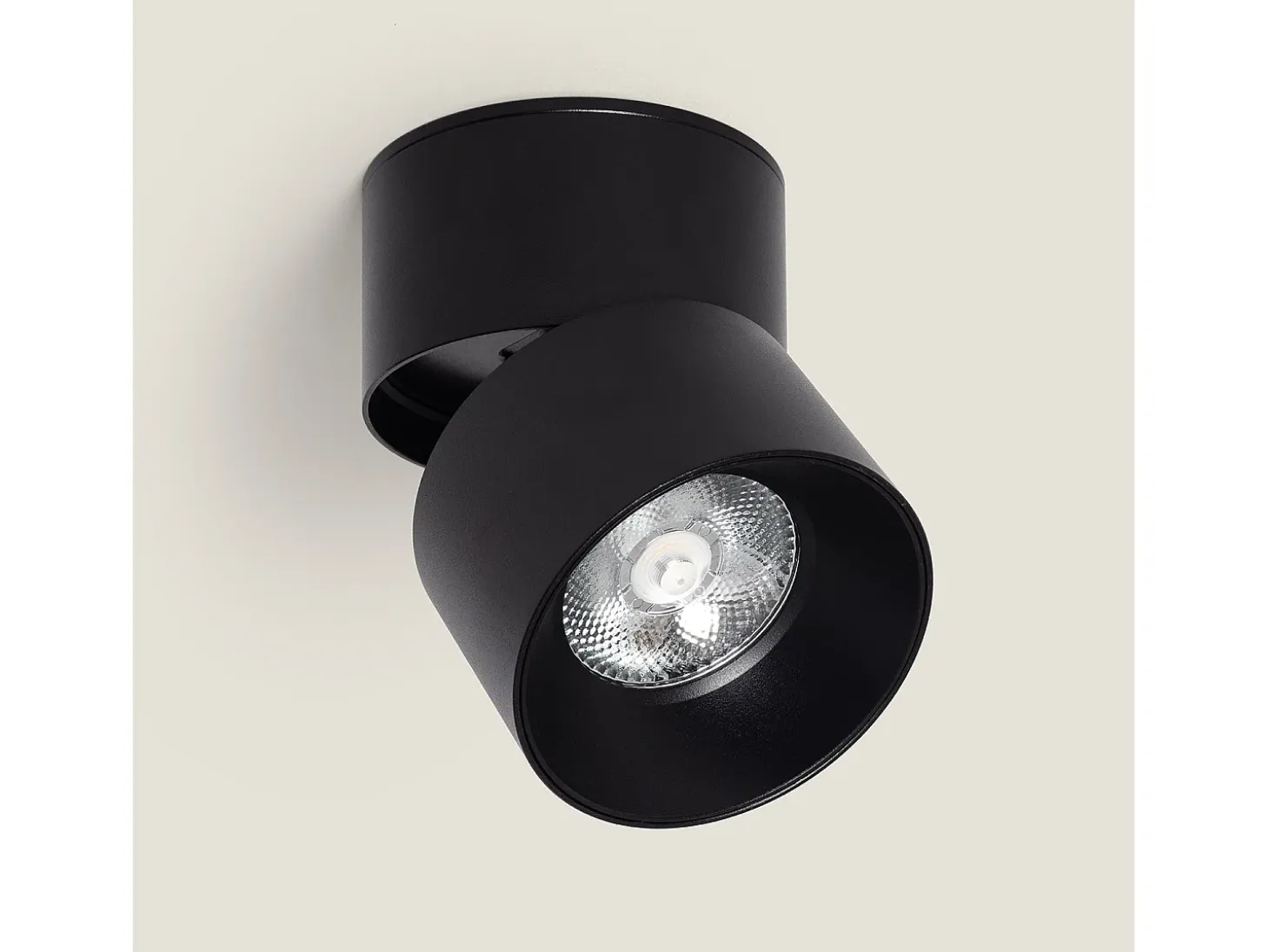 Aplique LED 15W de Aluminio Circular Negro New Onuba 5000K Blanco Frío