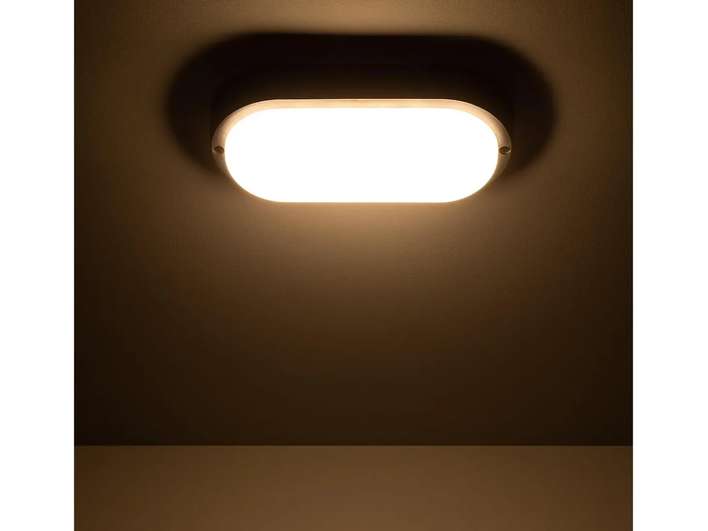 Aplique LED 25W Oval IP65 Black 3000K Blanco Cálido